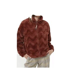 Urban Outfitters Eva Faux Fur  Sz L Terra-cottaNEW